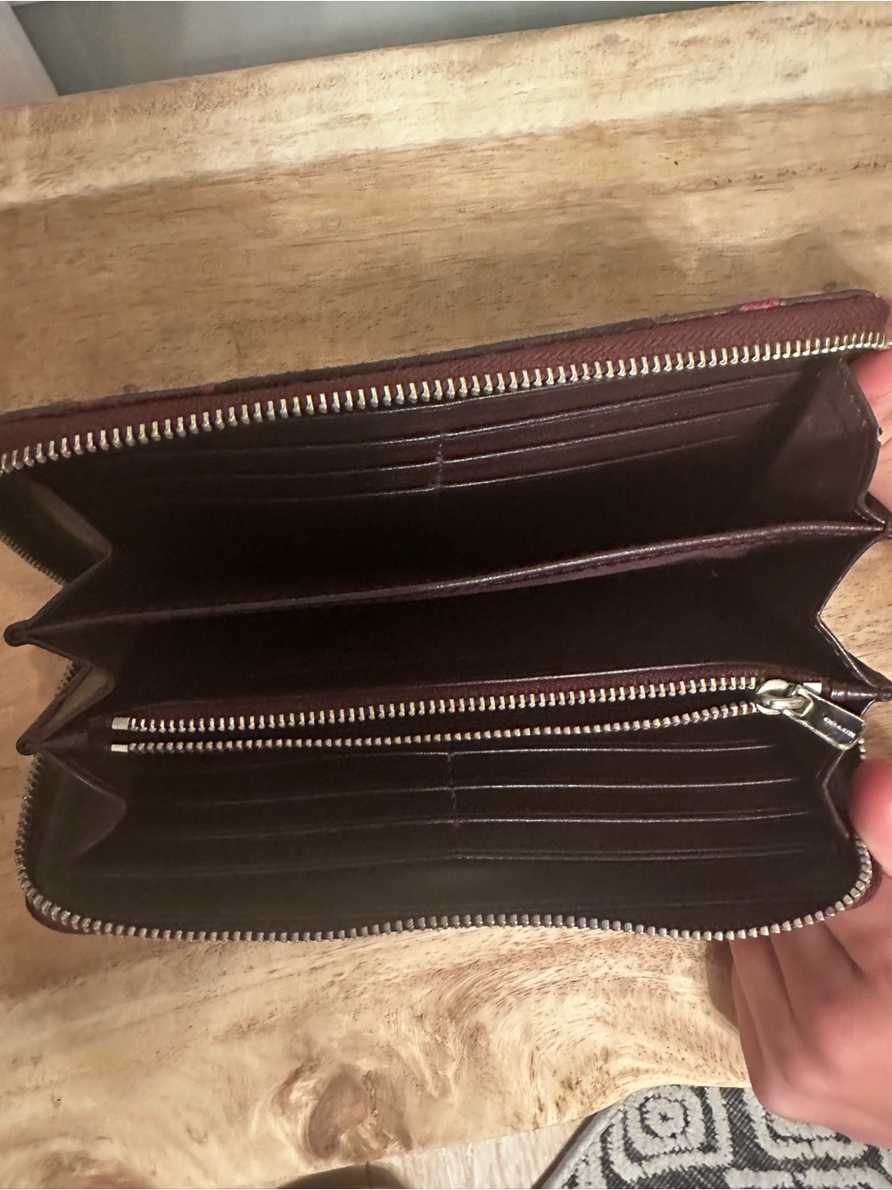 Coach Patchwork Leather Shoulder Bag and Wallet in Burgundy and Dark Brown - Picture 11 of 11